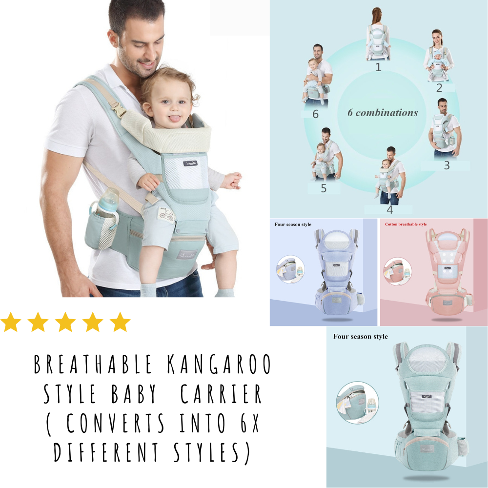 Breathable Kangaroo style Baby Carrier Converts into 6x different st The Mum Shop AU