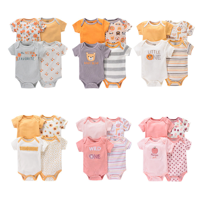 The Mum Shop AU- 4Pcs Summer BabyGrow/Onesie Set -Available in Sizes 3months-12months, Multiple sets to choose from