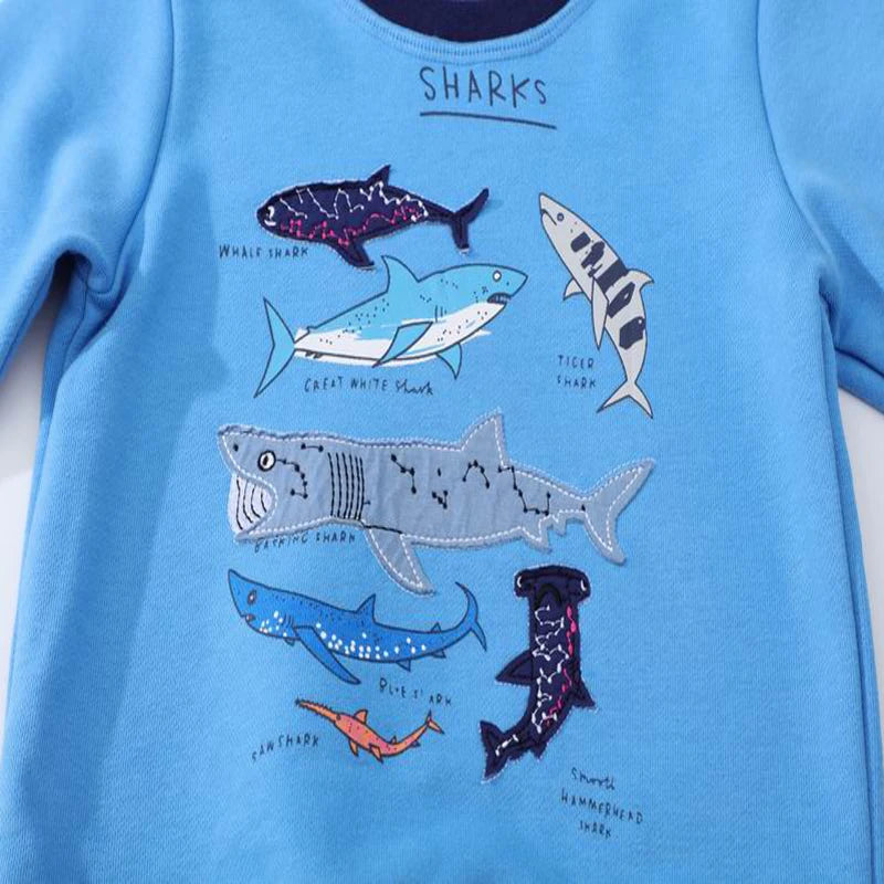 THE MUM SHOP AU-Kids Shark Autumn Sweatshirt-Available in Sizes 3-6Years