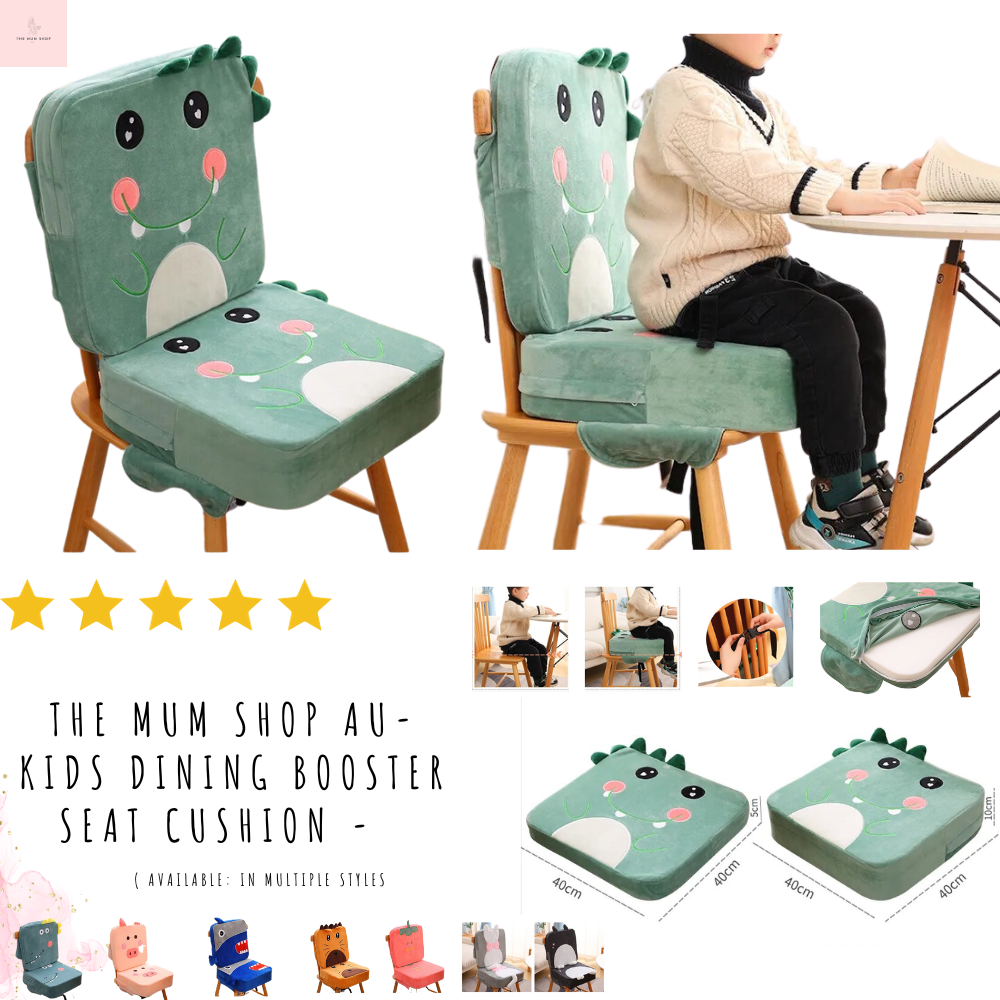 The Mum Shop AU-Kids Dining Booster Seat Cushion -Available in Multiple Styles with safety straps