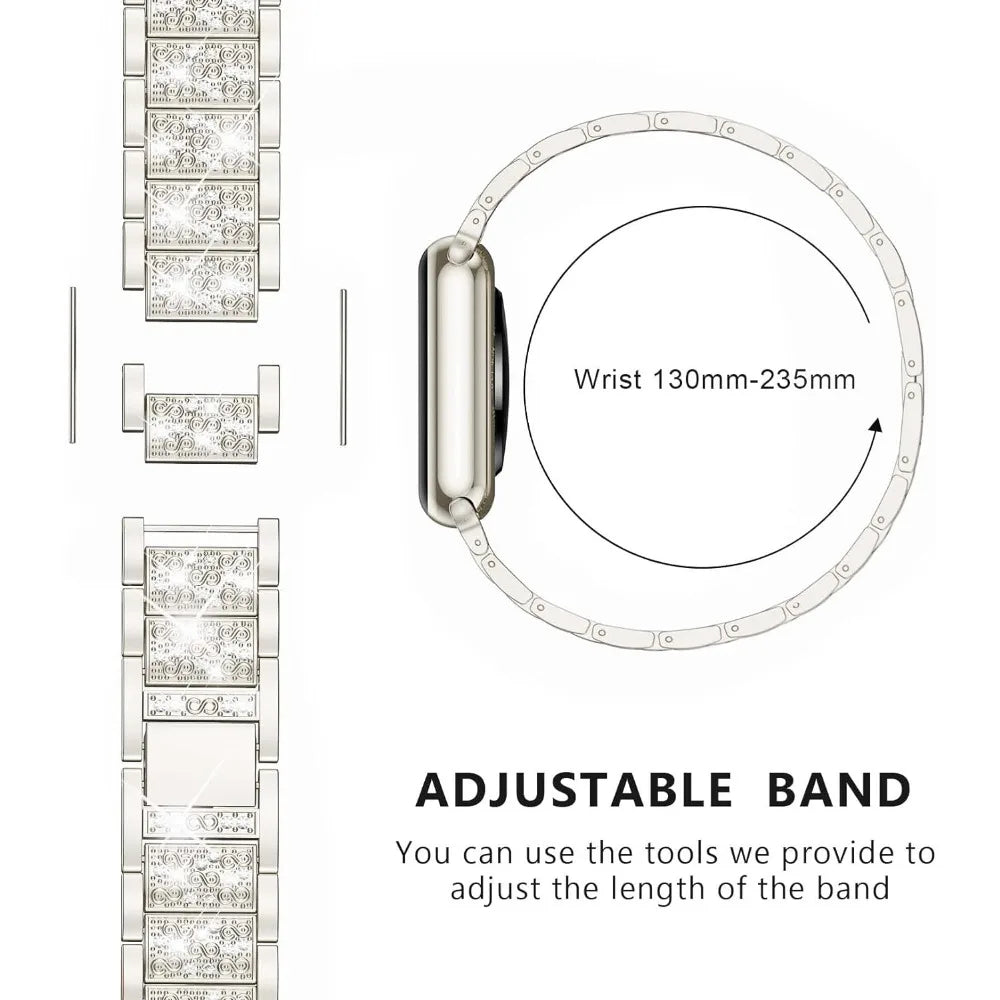 The Mum Shop AU-Classy Sparkly  watch Strap+Case for Apple Watch Band 40mm 44mm 41mm 45mm Women Jewelry Diamond Metal Link Bracelet iWatch Series 4 5 6 7 8 9 SE-Available in Gold, Silver,Rose Gold