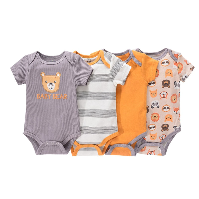 The Mum Shop AU- 4Pcs Summer BabyGrow/Onesie Set -Available in Sizes 3months-12months, Multiple sets to choose from