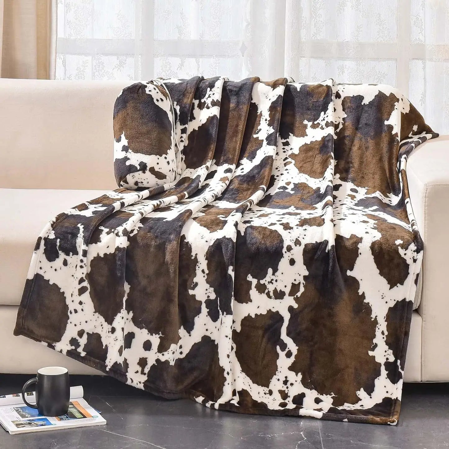 The Mum Shop AU-Soft Flannel Cow printed blanket-Available in different sizes