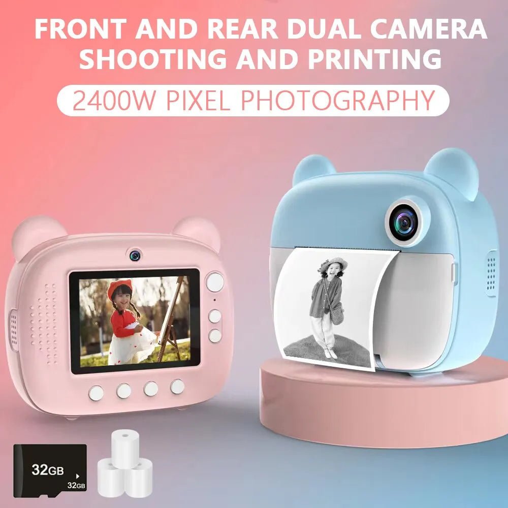 The Mum Shop AU-Kids Instant Print  Thermal Camera +32G Memory Card