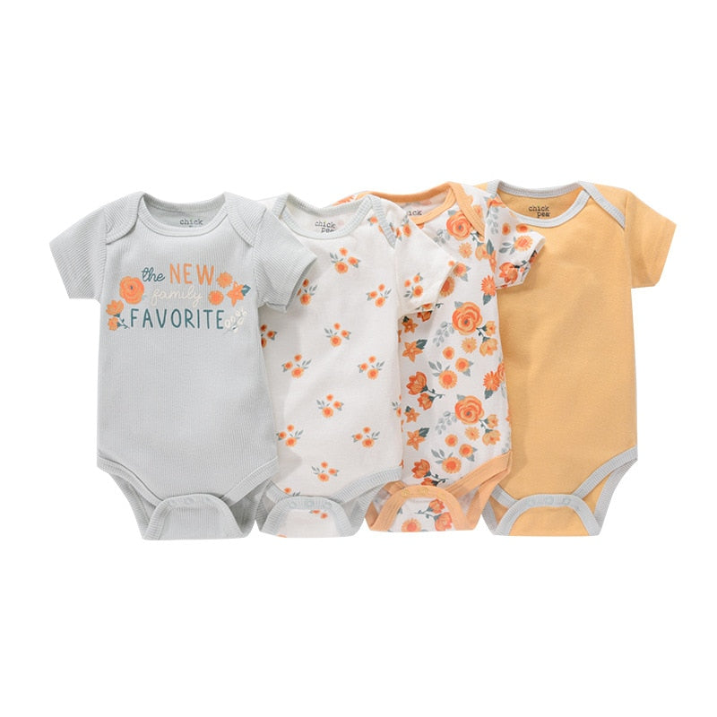 The Mum Shop AU- 4Pcs Summer BabyGrow/Onesie Set -Available in Sizes 3months-12months, Multiple sets to choose from