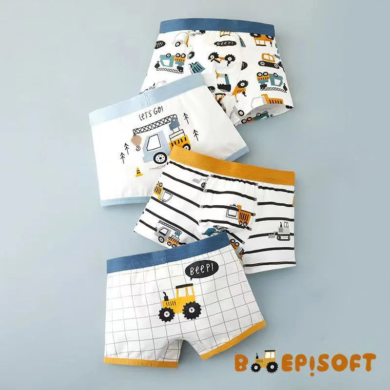 The Mum Shop AU- Boys Underwear 4PCS -Construction Themed-(Available in Sizes 2Y-11Years)