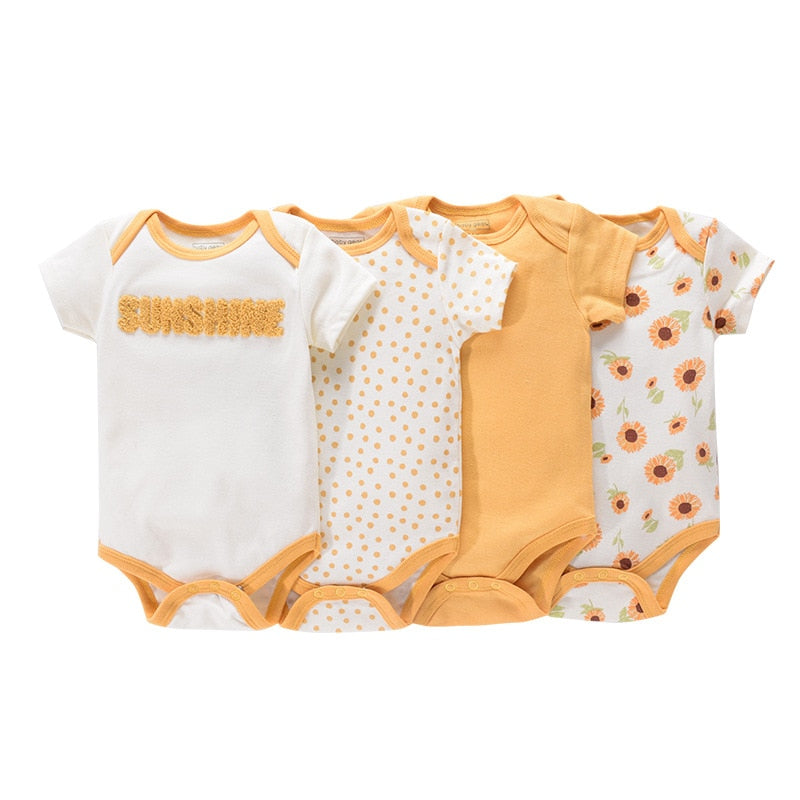 The Mum Shop AU- 4Pcs Summer BabyGrow/Onesie Set -Available in Sizes 3months-12months, Multiple sets to choose from