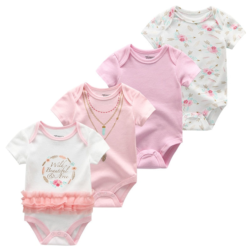 The Mum Shop AU- 4Pcs Summer BabyGrow/Onesie Set -Available in Sizes 3months-12months, Multiple sets to choose from