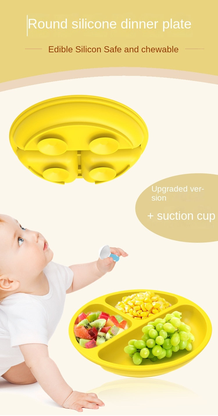 The Mum Shop Au - Baby/Toddler Silicone Sticky Dinner /Feeding Assistant Set (Bib, Bowl, Spoon, Fork, Cup, Straw, Plate) Available in 6 x Colors)