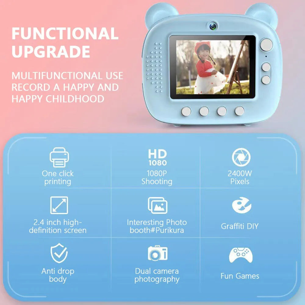 The Mum Shop AU-Kids Instant Print  Thermal Camera +32G Memory Card