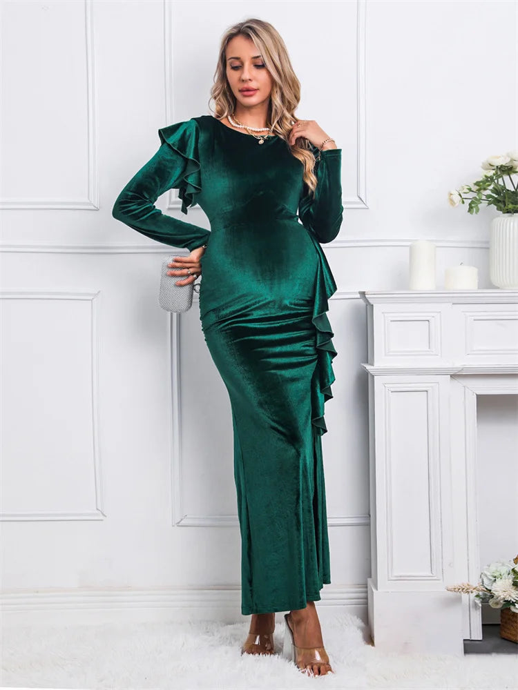 The Mum Shop AU- Elegant Velvet Long Sleeve Maternity Dress-Available in sizes , S, M,L ,XL