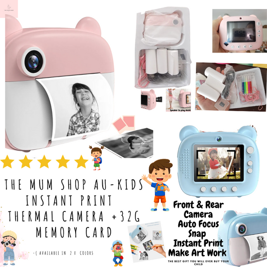 The Mum Shop AU-Kids Instant Print  Thermal Camera +32G Memory Card