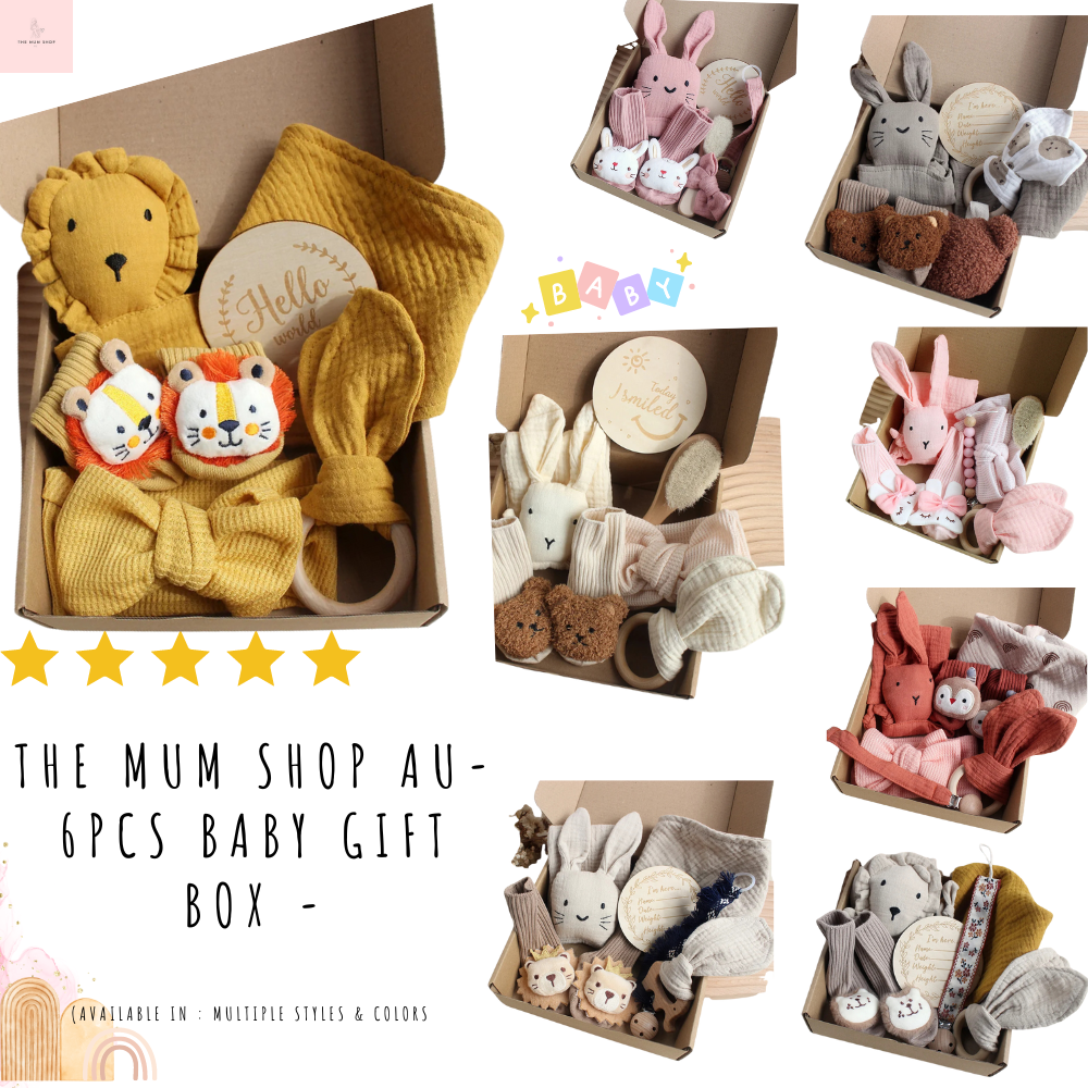 The Mum Shop AU-6Pcs Baby Gift Box -Available in Multiple Styles