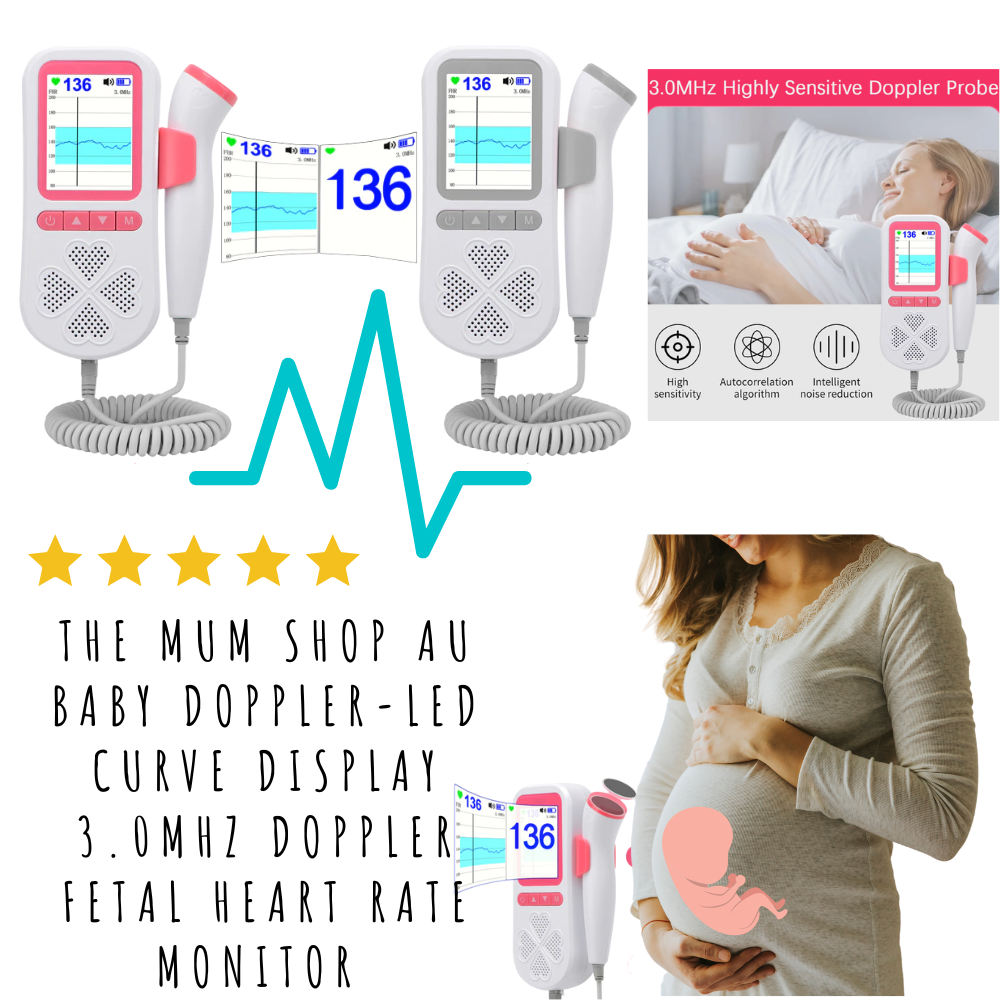 The Mum Shop Au-Baby Doppler-LED Curve Display 3.0MHz Doppler Fetal Heart rate Monitor