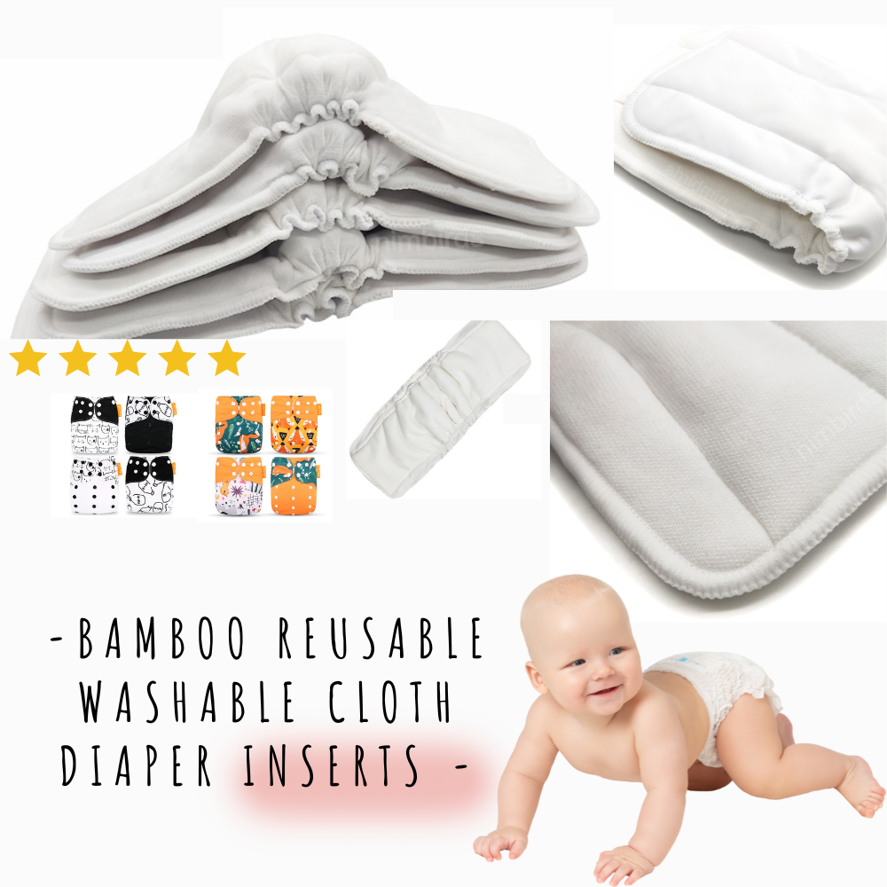 The Mum Shop Au-Bamboo Reusable Washable Diaper Inserts/Liners -