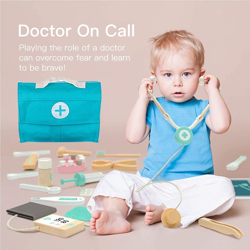 The Mum Shop AU-All Inclusive Wooden Toddler Doctor/Dentist Playset