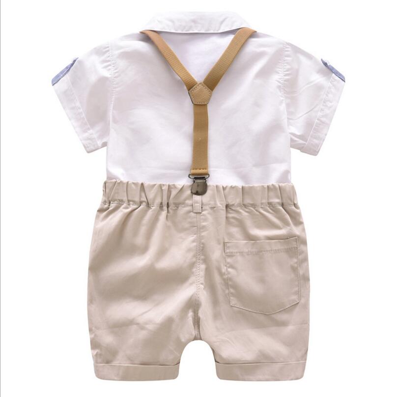 Formal summer Baby Boy Outfit  -Shirt, Short, Bow & Belt