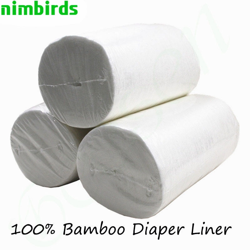 Bamboo Flushable Diaper Liner,100 Sheets/Roll Biodegradable Disposable For 3-36 Months And 3-15 Kgs Baby