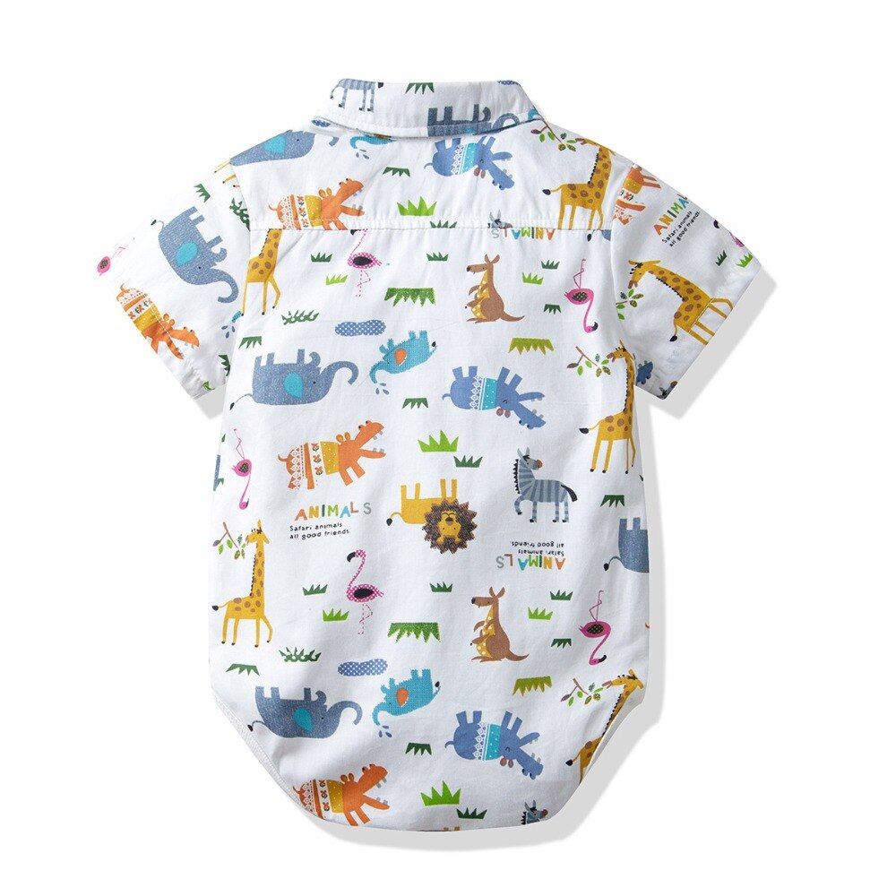 Baby -Animal Safari outfit -Buttoned BabyGrow/Romper