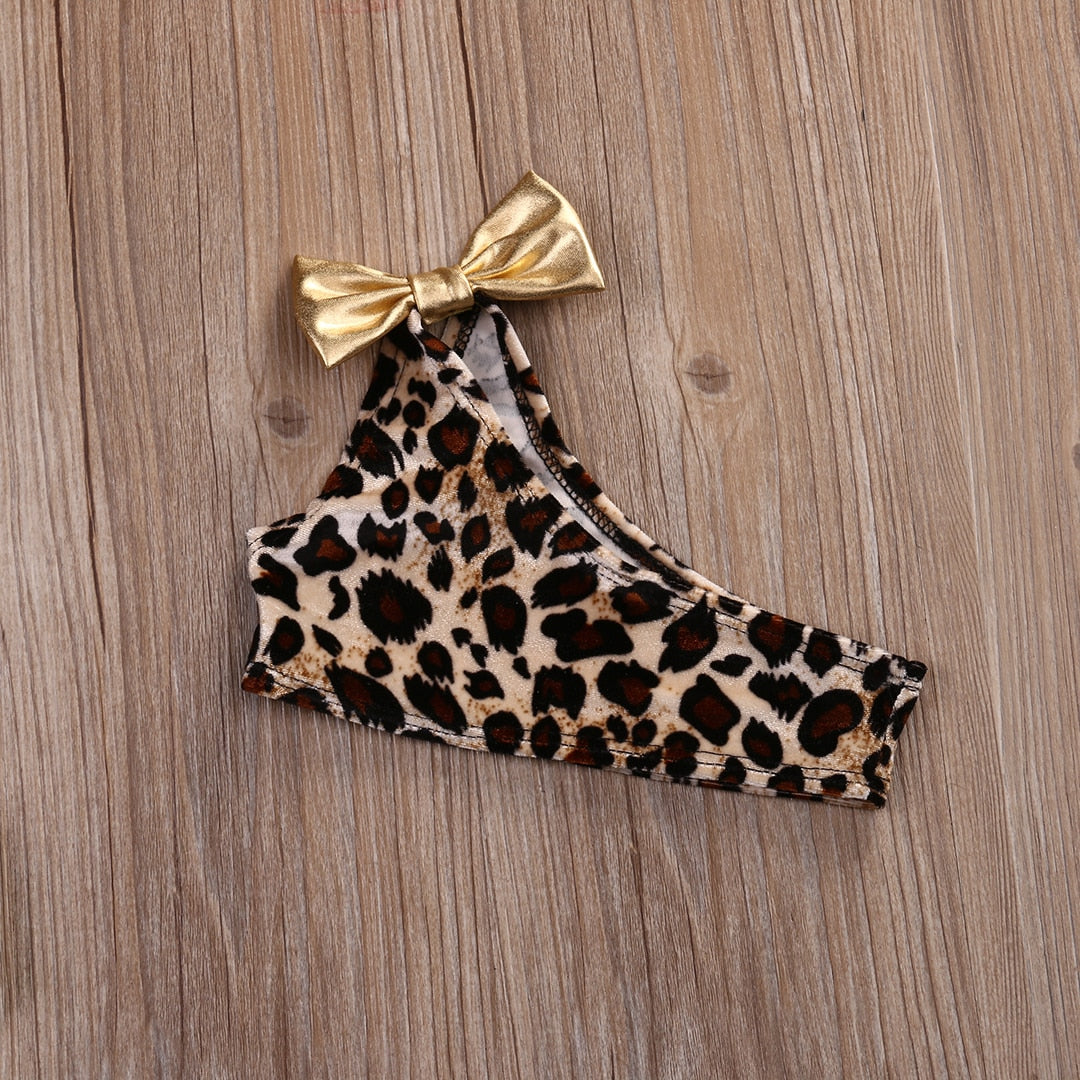 3pcs Little Jane Leopard Girls Swimsuit-(Size available:3months-8years)