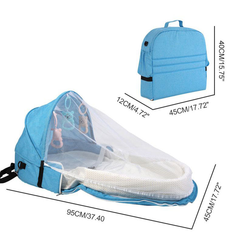 Easy Foldable Travel Baby Beach Bassinet Crib with Mosquito Net