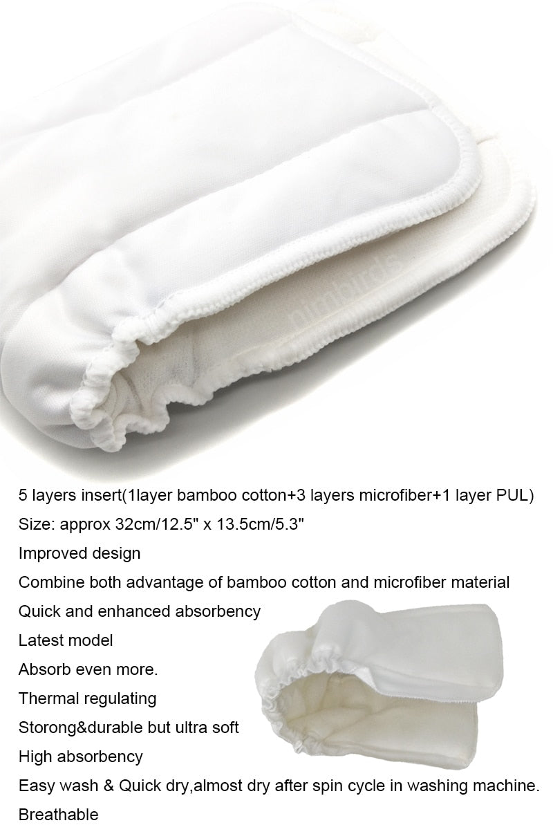 The Mum Shop Au-Bamboo Reusable Washable Diaper Inserts/Liners -