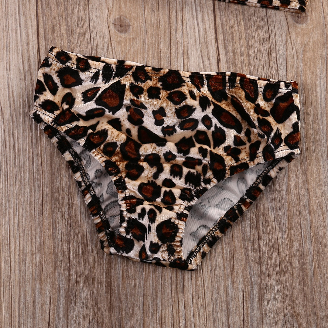 3pcs Little Jane Leopard Girls Swimsuit-(Size available:3months-8years)