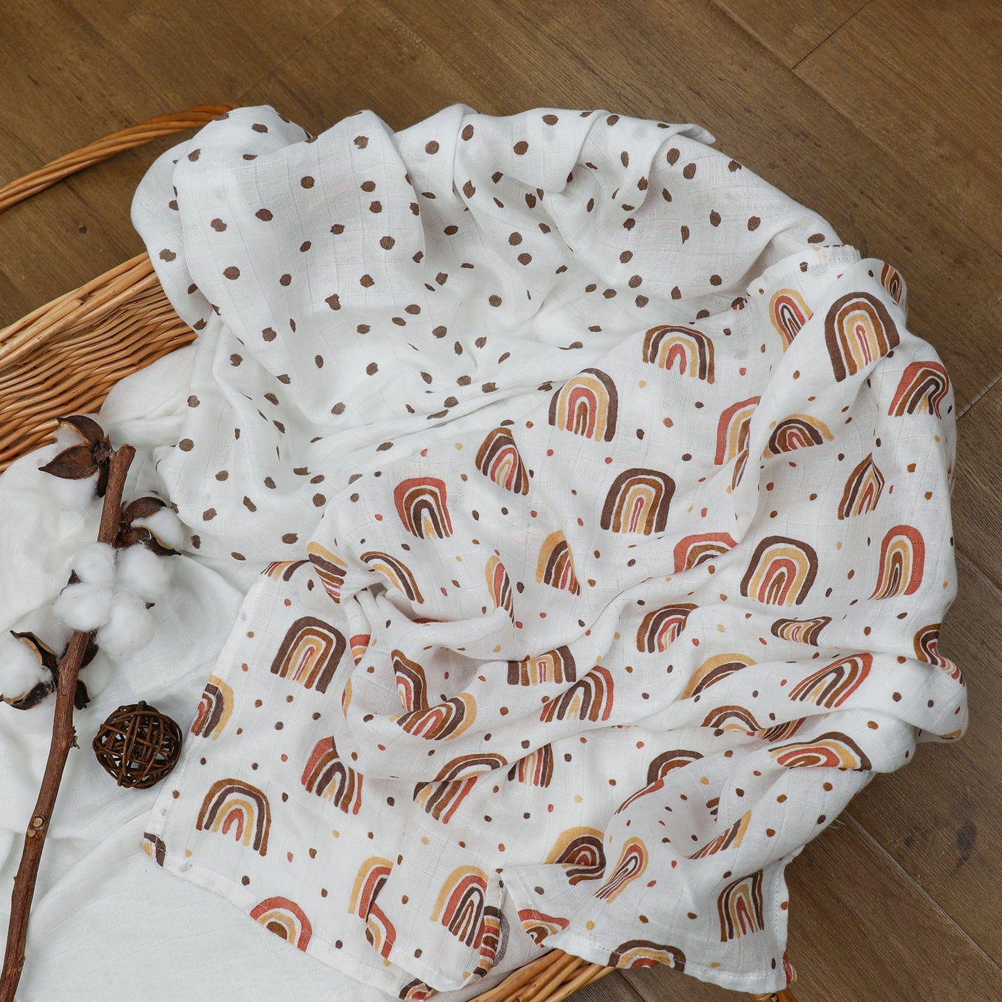 Newborn Muslin Swaddle Blanket- 70% Bamboo -30% Cotton 9x styles to choose from