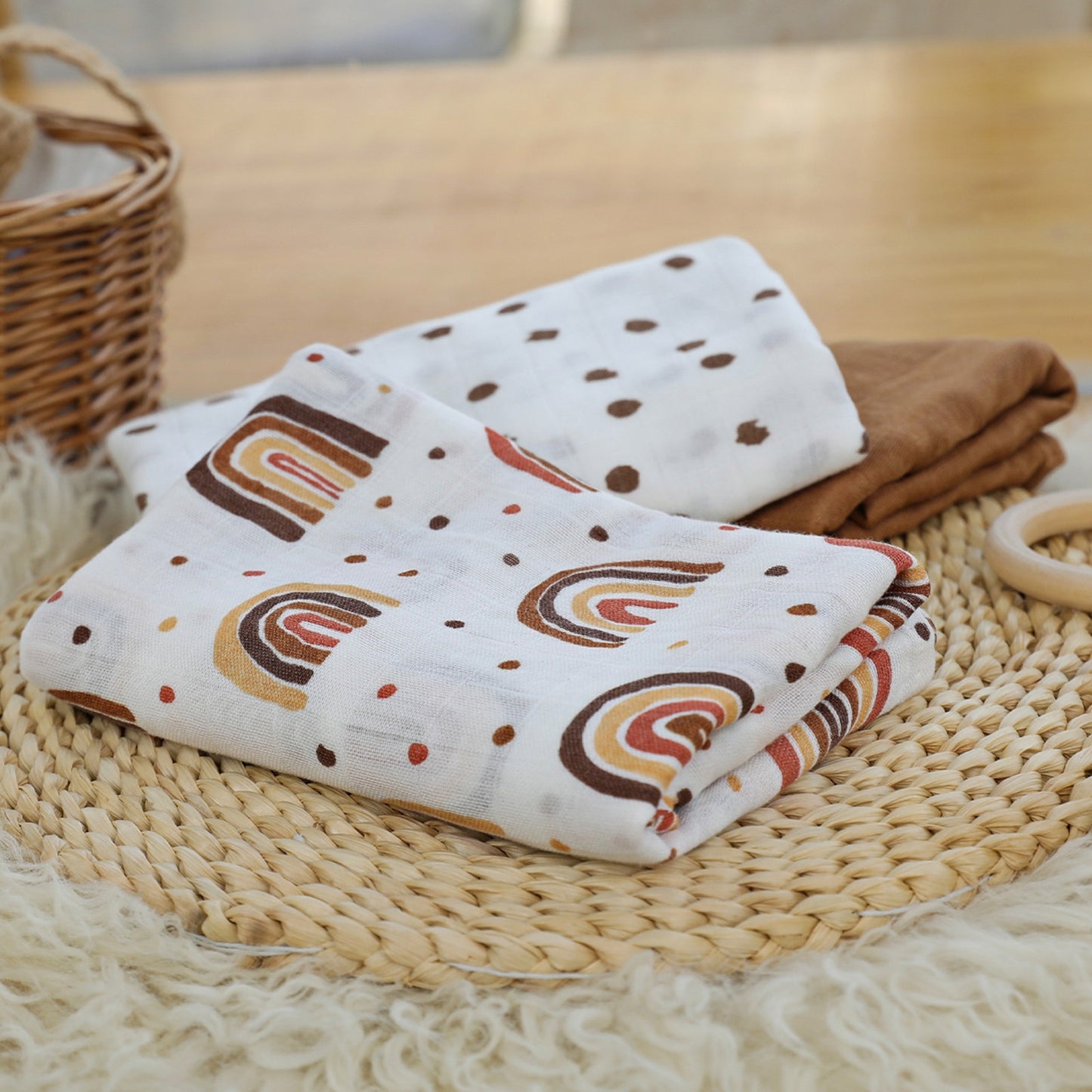 Newborn Muslin Swaddle Blanket- 70% Bamboo -30% Cotton 9x styles to choose from