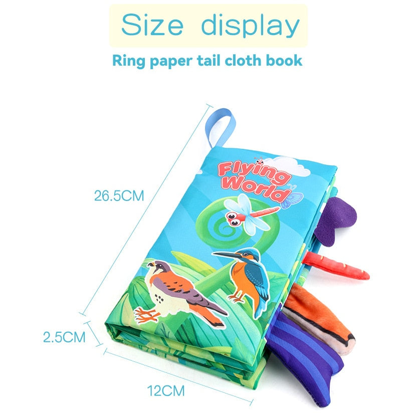 The Mum Shop AU-Baby Early Learning sensory Tail Cloth Book (3x styles to choose from)