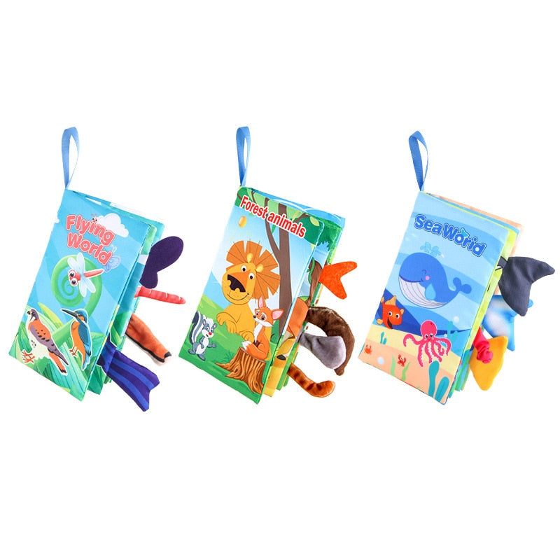 The Mum Shop AU-Baby Early Learning sensory Tail Cloth Book (3x styles to choose from)