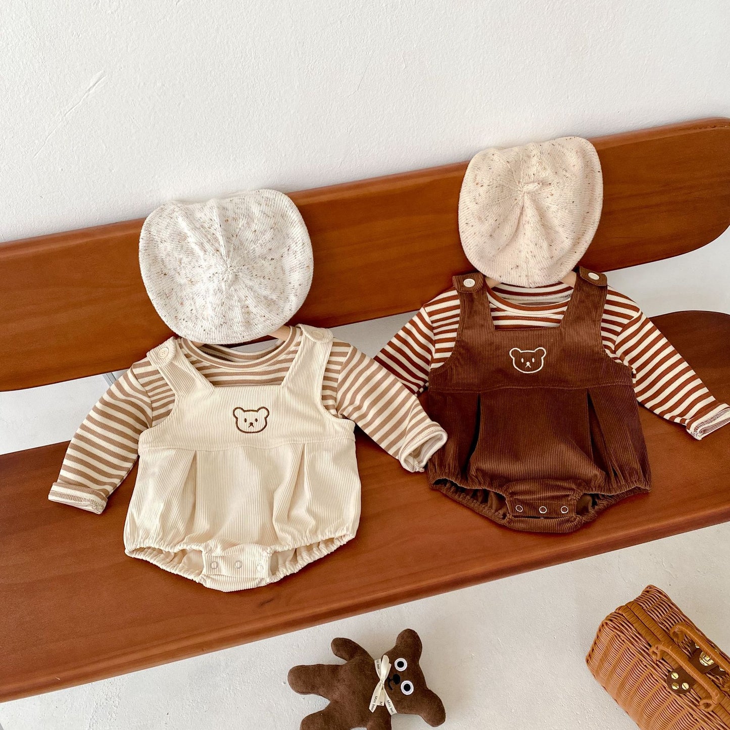 2PCS Baby/Toddler Autumn Romper Set (size: 3months-3years)