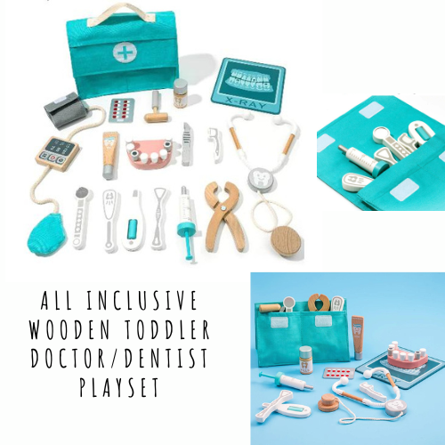 The Mum Shop AU-All Inclusive Wooden Toddler Doctor/Dentist Playset