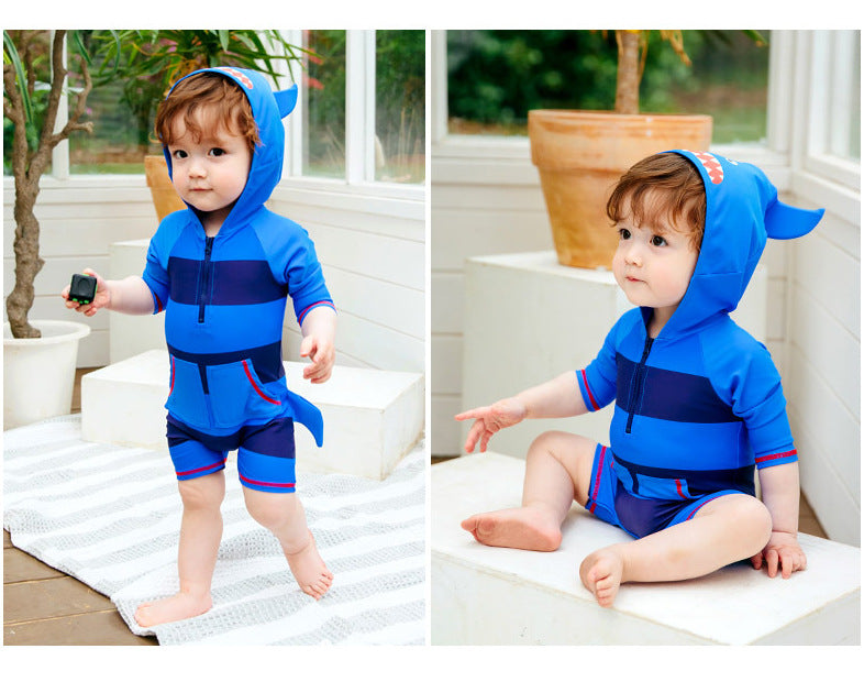 3D Baby Boy Beach outfit Shark bodysuit -Swimwear-Sizes (1years-5years)